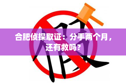 合肥侦探取证：分手两个月，还有救吗？