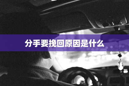 分手要挽回原因是什么