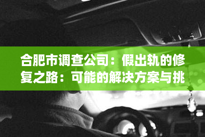 合肥市调查公司：假出轨的修复之路：可能的解决方案与挑战