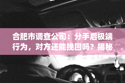 合肥市调查公司：分手后极端行为，对方还能挽回吗？揭秘挽回之路的艰难与可能