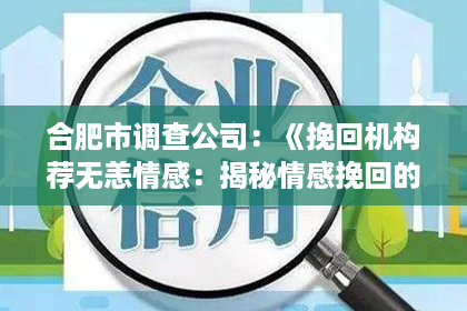 合肥市调查公司：《挽回机构荐无恙情感：揭秘情感挽回的神秘世界，助你重拾爱情阳光！》