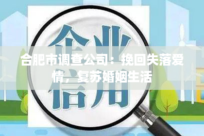 合肥市调查公司：挽回失落爱情，复苏婚姻生活